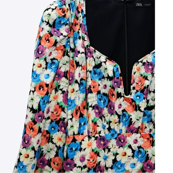 S 🔖 ZARA Floral Mini Dress - Picture 9 of 15